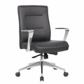 Boss Office Products Executive Chair - Aluminum Arms B8886AL-AMBK